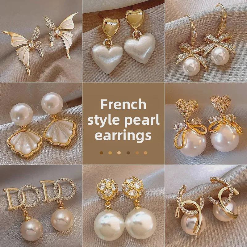 French Pearl Tassel Earrings for Women - 2024 New High-End Light Luxury Style