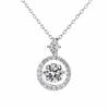 New D Color Vvs Certified Moissanite Necklace Halo Sparkling Lab Created Diamond Pendant 100% Solid Silver Wedding Jewelry