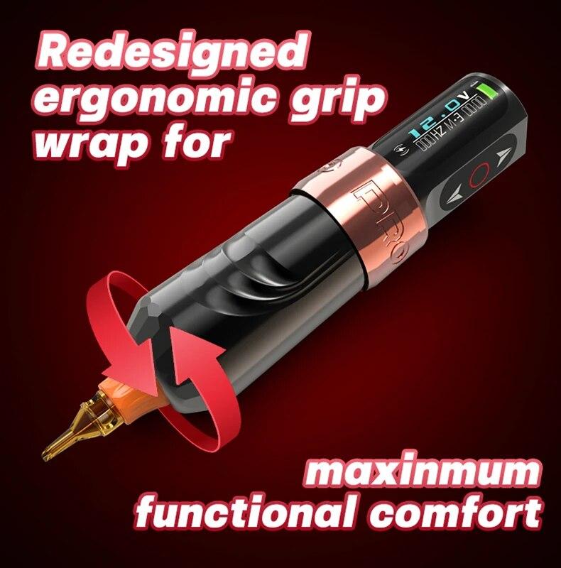 Беспроводная машина для тату-ручки MAX PRO, бесщеточный двигатель, две батареи со светодиодным дисплеем, инструменты для перманентного макияжа