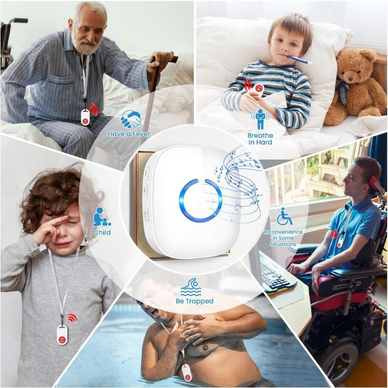 Кнопка экстренного вызова для пожилых людей Домашняя кнопка экстренного вызова Аварийная кнопка вызова 500 футов Аварийный звонок Уход Внутренний Уход Пожилой Тревожная кнопка Беспроводная