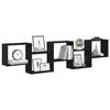 VidaXL Wall Cube Shelf 5 Compartments Black Engineered Wood 859996