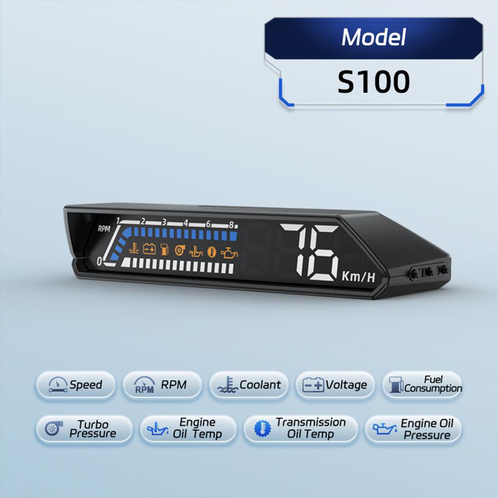 Автомобильный проекционный дисплей цифровой OBD Hud многофункциональный автомобильный прибор спидометр сигнализация превышения скорости двойной HD экран