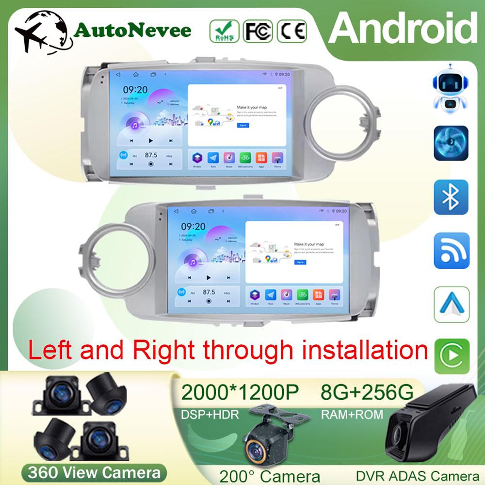 Android 14 Auto For Toyota Yaris 2012 2013 2014 2015 2016 2017 LHD RHD GPS Navigation Car Radio Multimedia Player Carplay