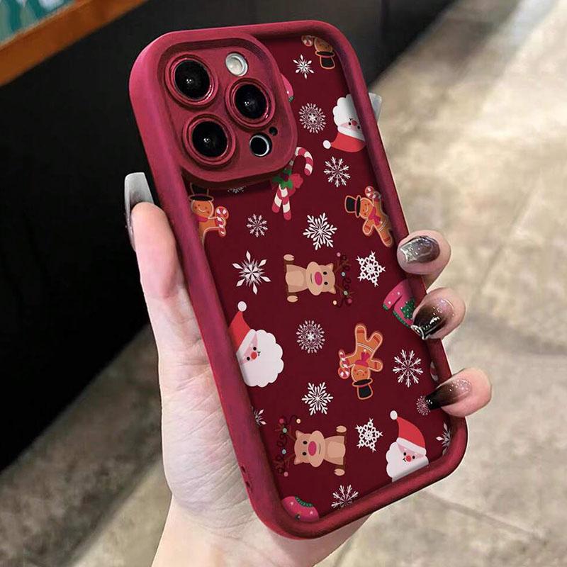 Креативный Милый Чехол для Телефона с Рождественским Узором для Samsung Galaxy S25 S24 S23 S21 S20 5G FE Plus Ultra A15 A35 A54 A55