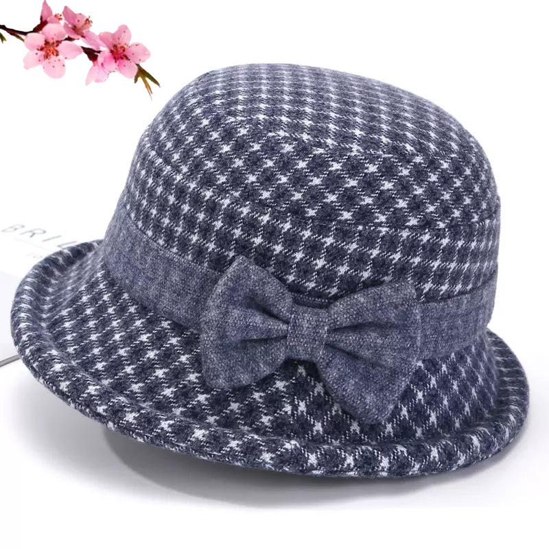 Осенне-зимняя женская шляпа-рыбачка для всех возрастов - Теплая федора в стиле шляпы-котелка