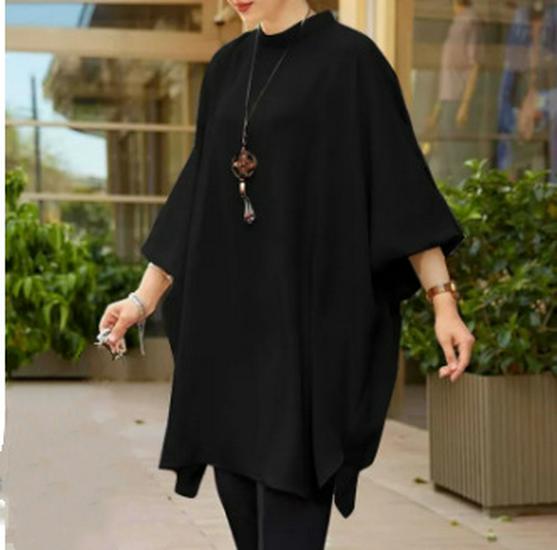 2023 Women's Solid Color Plus Size Loose Casual Long Sleeve Pullover