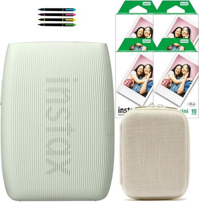 Смартфонный принтер Instax Mini Link3 цвета шалфейно-зеленый с чехлом, 40 листами пленки и деко-ручкой (Набор из 7 предметов)