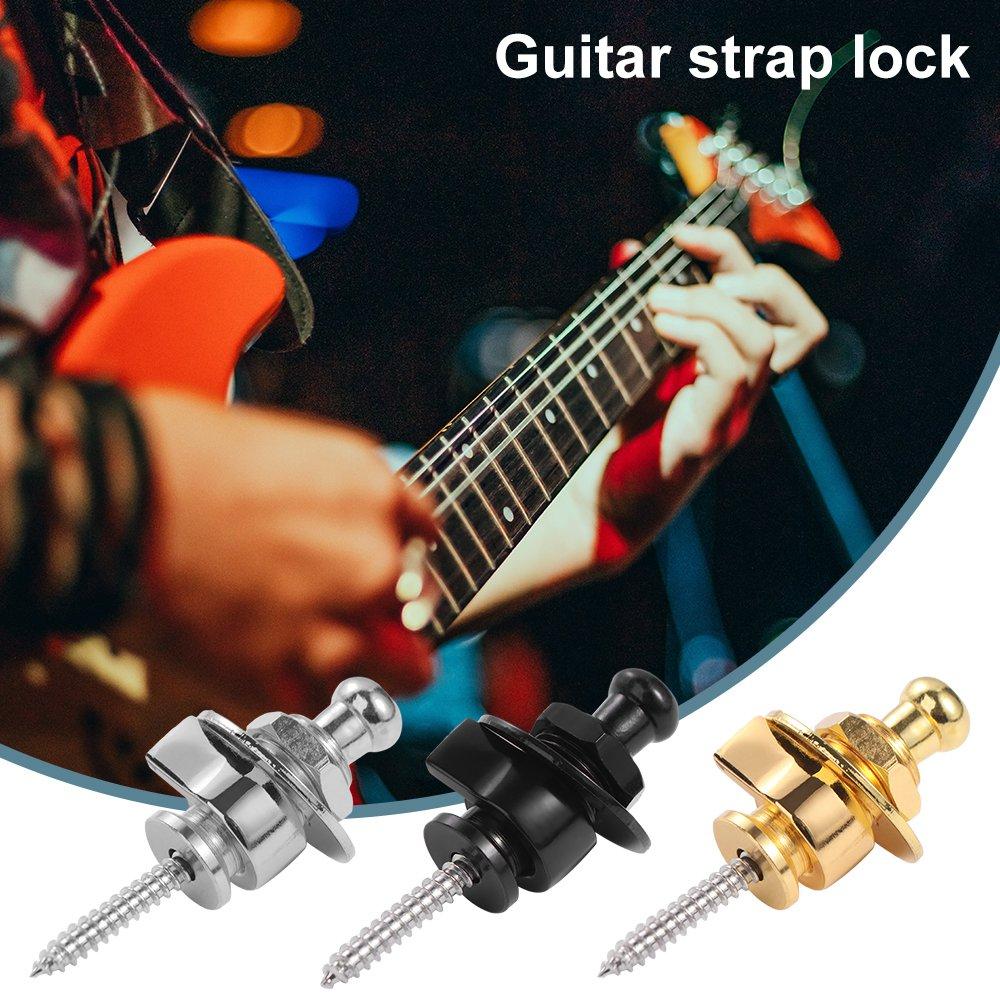 Round Head Electric Guitar Strap Locks Zinc Zinc Alloy Guitar Strap Button  Acoustic