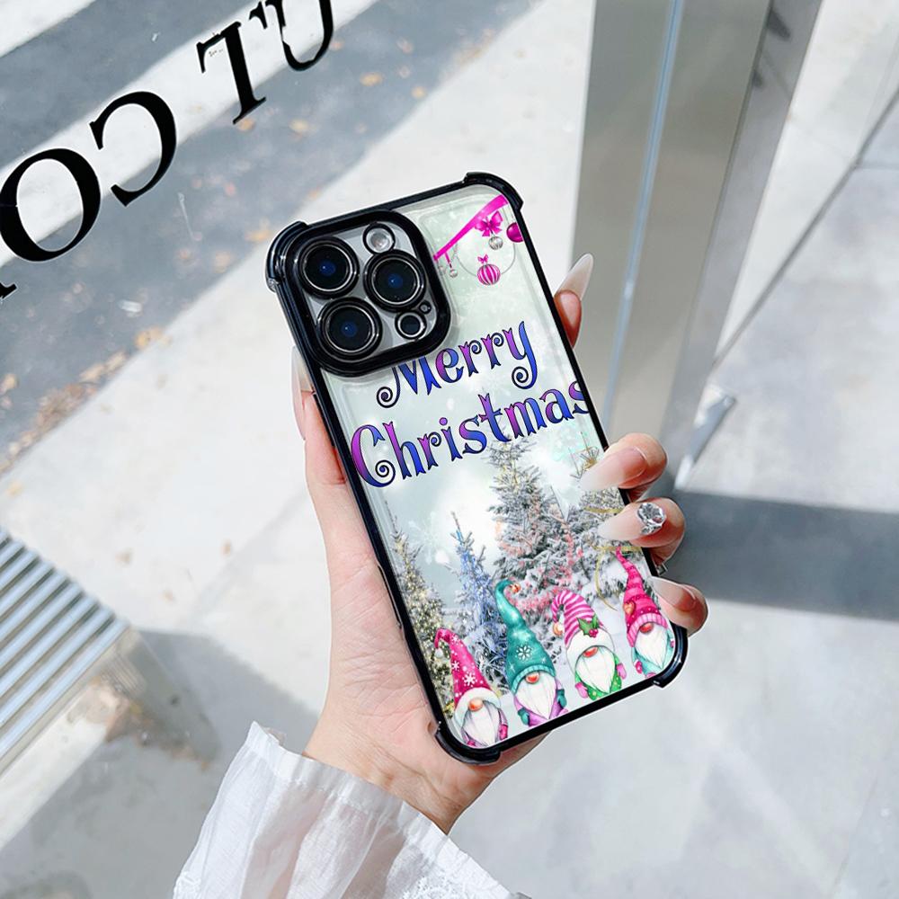 Чехлы для телефонов Ae116 Merry Christmas Happy New Year art из гальванизированного ТПУ для Samsung A54 A12 A14 S22 S23 S24 Ultra A55 A15 с четырьмя углами защиты