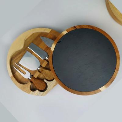 4 шт./набор ножей для сыра с деревянной ручкой, столовые приборы из нержавеющей стали, нож для сыра, резак, лопатка для масла ForK, кухонные принадлежности с подносом