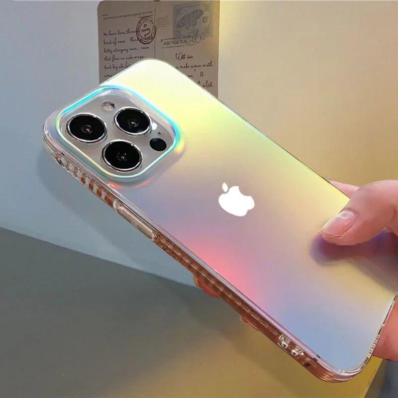 Роскошный матовый чехол для телефона Laser Aurora для iPhone 11, чехол для iPhone 13 Pro Max 14 12 Pro XS Max XR 7 8 Plus SE 2020, противоударный чехол
