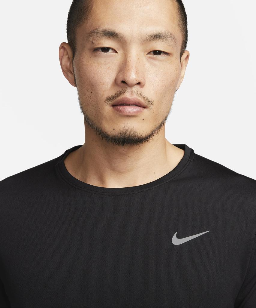 NIKE Dri-Fit Uv Miler Short Sleeve Running Top M - Black / Dv9316-010
