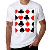 DECORATIVE CASINO NIGHTS CARD SUITS ART T-Shirt Basic Plain Short Sleeve Crew Neck Tee