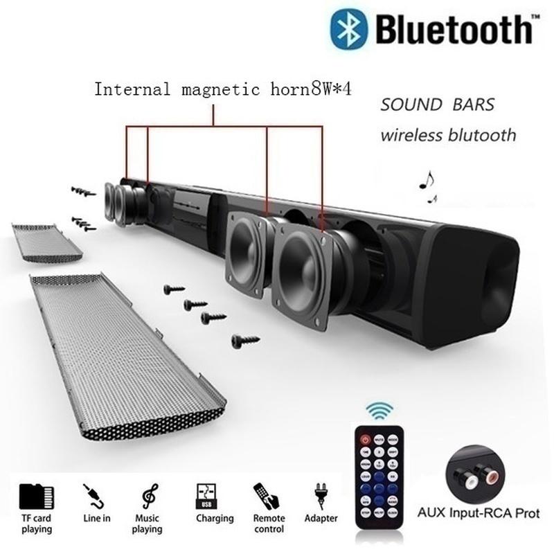 Living Room Overweight Bass Speaker Hi-fi Stereo Wireless Bluetooth High Volume Home Theater Long Bar Speaker