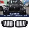 A Pair Car Carbon Fiber Front Bumper Grill For BMW X3 X4 F25 F26 2014 2015 2016 2017 Double Line Slat Trim Strip Kidney