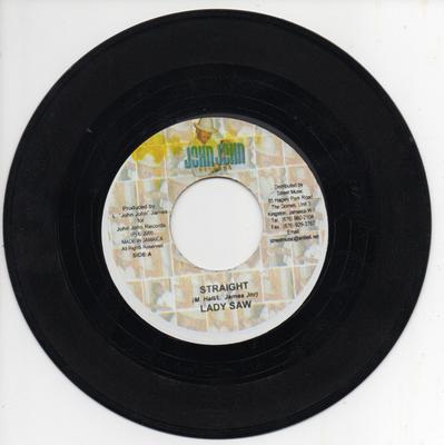 7-дюймовая пластинка LADY SAW - Straight NONE John John Recor 2005 Ямайка Регги, Ска и Даб Б/У