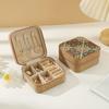 Cork Wood Jewelry Storage Box Portable Necklace Display Case  Travel Supplies