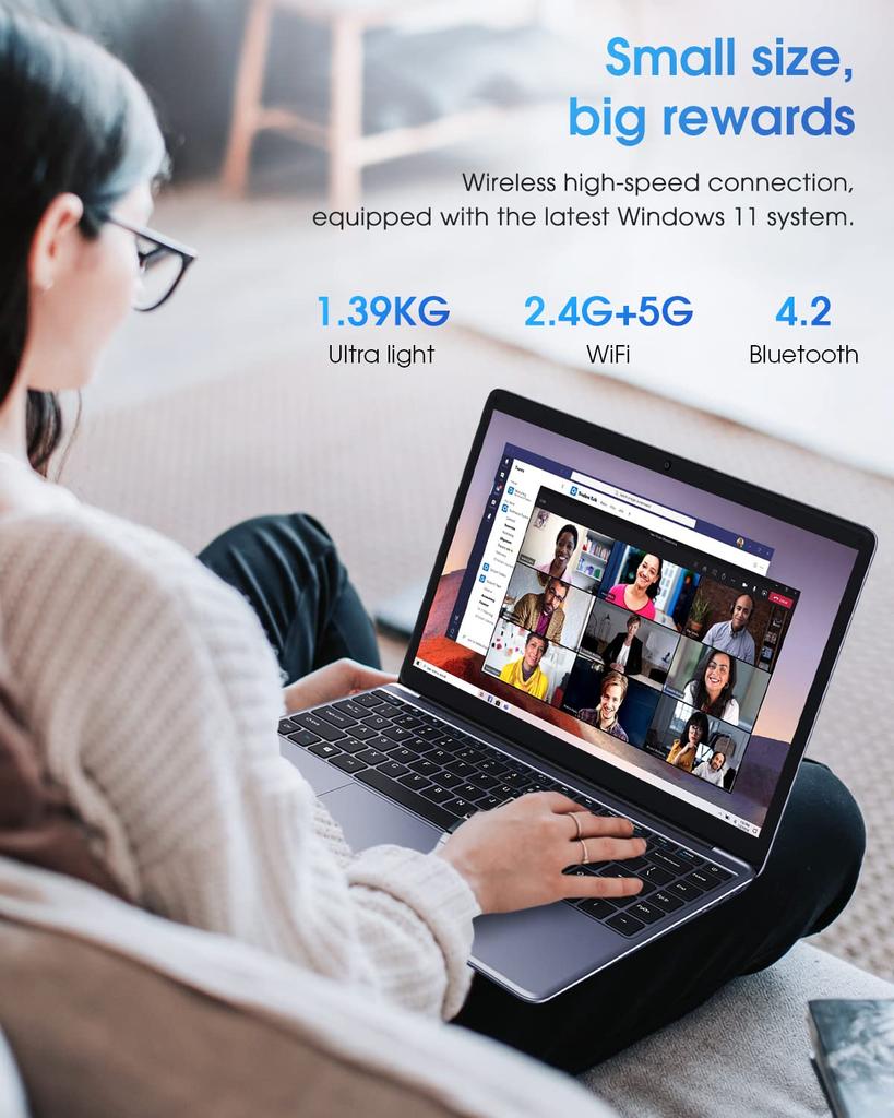 Laptop Herobook Pro Inch CHUWI N4020 Equipped with Windows 11 8GB Expansion Thin PC IPS Wide Viewing Front Equipped with Lightweight and Thin [Win11]