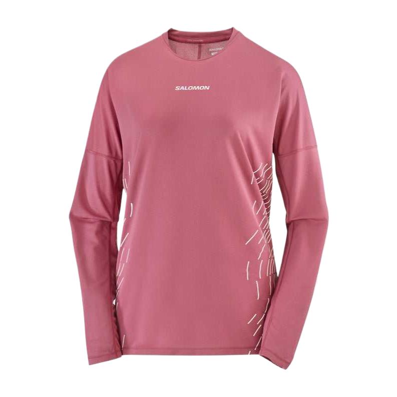 SALOMON Sense Aero Graphic Ultra-Light Versatile Comfortable Long Sleeve T-Shirt Women Tops C26979