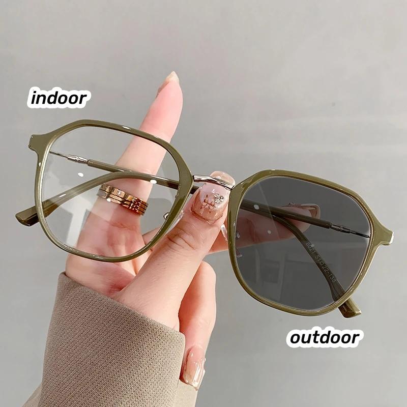 Роскошные женские фотохромные очки для близорукости, модные модные очки с минусом диоптрий, уличные солнцезащитные очки с изменением цвета по рецепту