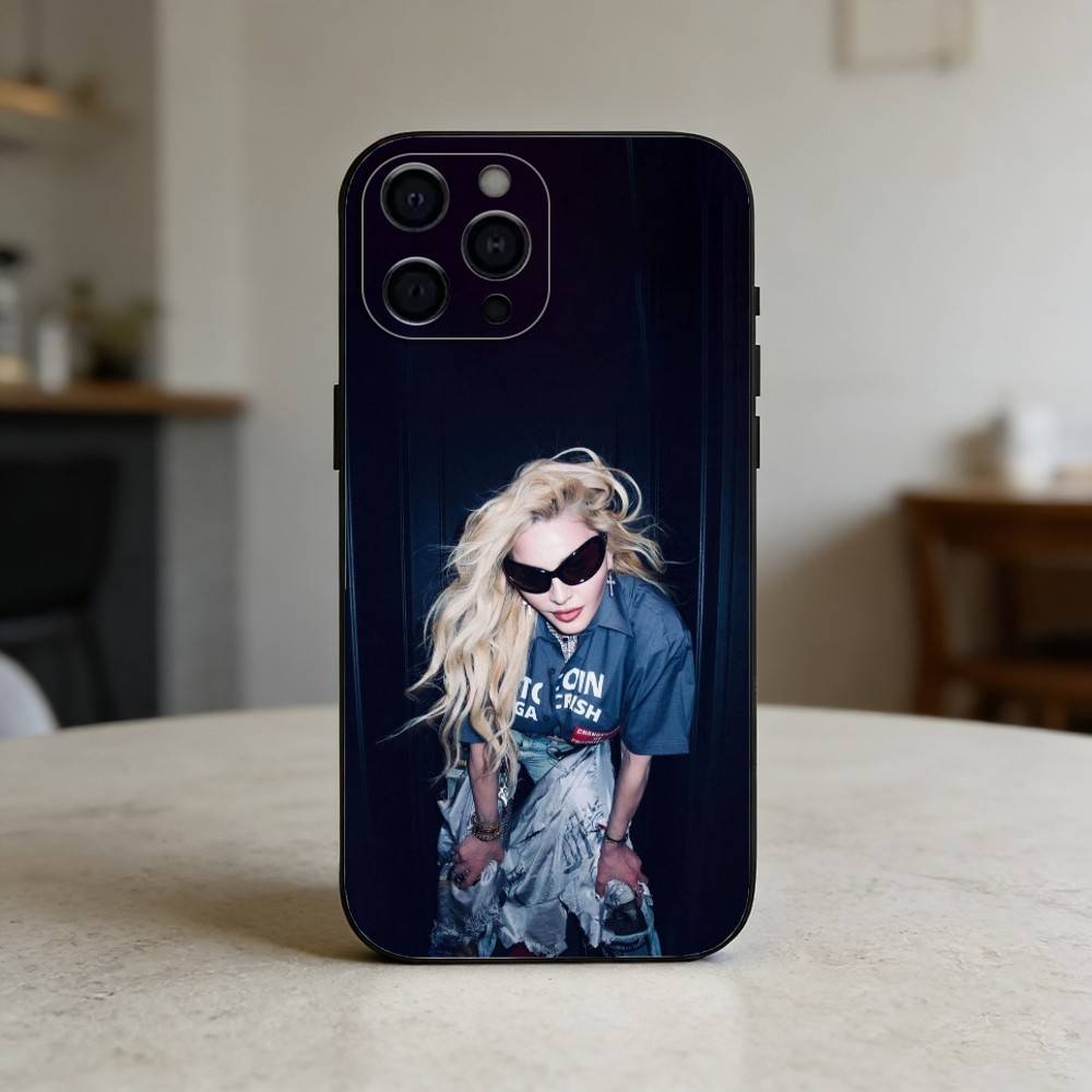 Singer M-Madonna Phone Case For iPhone 17,16,15,14,13,12,11 Plus,Pro,Max,Mini Silicone black Soft Cover