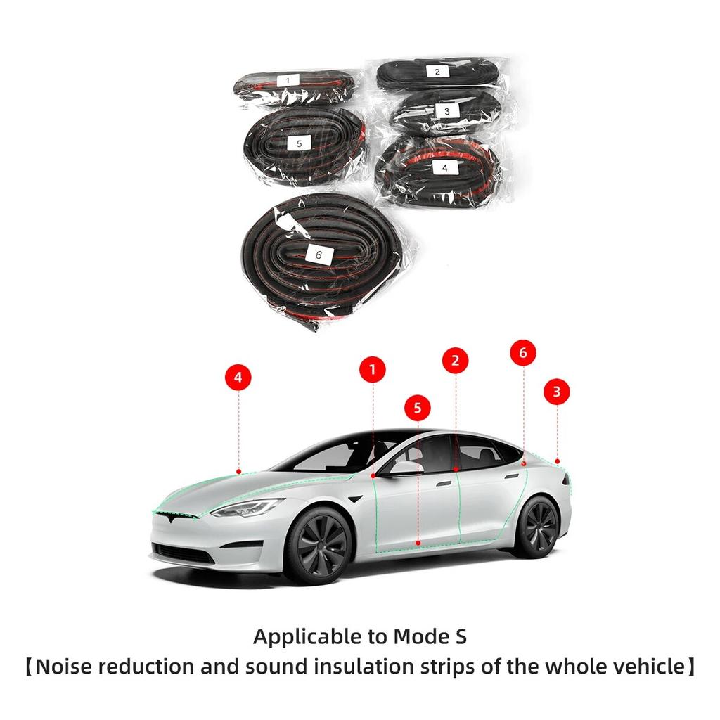 Для Tesla Model 3 YXS комплект уплотнителей для дверей автомобиля, звукоизоляция, шумоизоляция, уплотнительная полоса, 2023, внешние аксессуары
