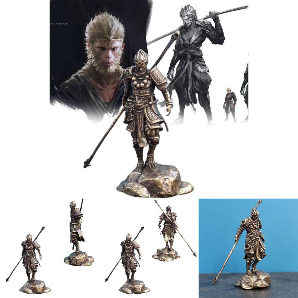 Elegant Metal Wukong Figurine For Artistic Home And Office Desk Decoration