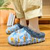Большого размера тапочки из ЭВА и хлопка Зимние Новые Мужские Домашние Теплые Толстая Подошва Хлопковые Тапочки с Граффити