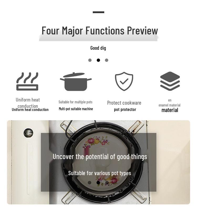 Японская газовая плита Эмалированная тепловая пластина для подогрева молока - Проводящая тепло, защита от ожогов