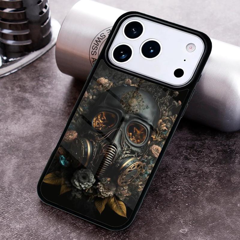 Skull Gas Mask Phone Case For iPhone 17,16e,15,14,13,12,11,Mini,Pro,MAX soft Silicone Cover