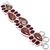 Noreena Jasper, Garnet Gemstone Handmade 925 Silver Bracelet 7-8" JCB353-2