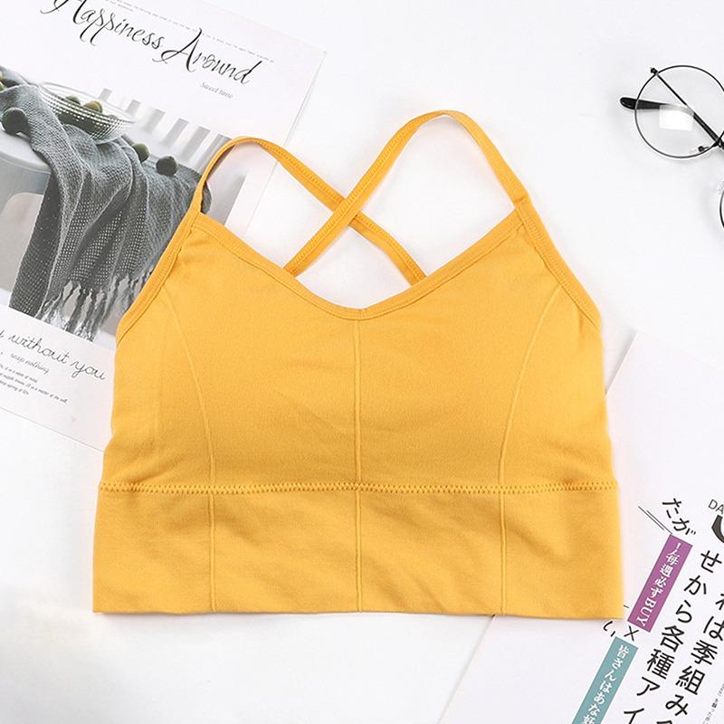 Женский спортивный бюстгальтер с открытыми перекрестными ремешками, женский спортивный укороченный топ для йоги, тренажерного зала, бюстгальтер для фитнеса, дышащие бюстгальтеры