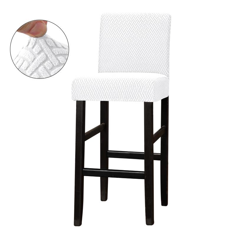 Чехол для стула из жаккарда, спандекс, эластичный, с короткой спинкой, однотонный, эластичный чехол для столовой, дома, отеля