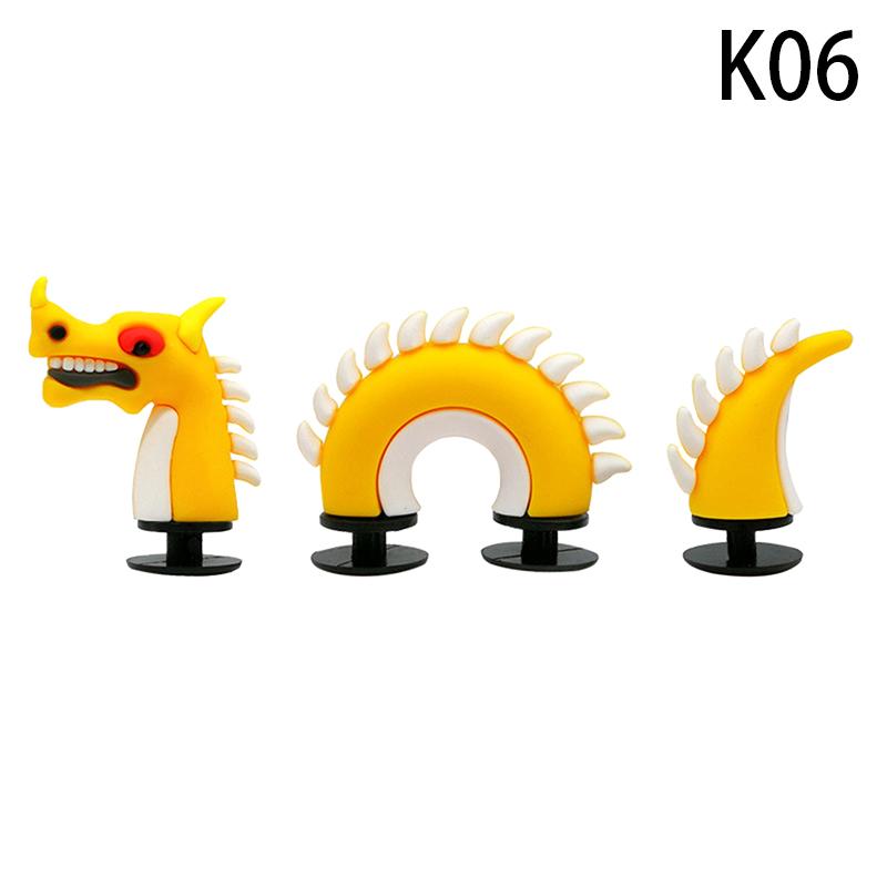 1 комплект поддельных мультяшных китайских драконов из ПВХ с отверстиями для обуви, сделай сам, забавные аксессуары для обуви, украшения в виде крокодиловой змеи, пряжка, подарок