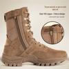 Ultra-Light Brown High-Top Waterproof Work Boots: Trendy, Wear-Resistant, Non-Slip for Mountaineering & Outdoor Use