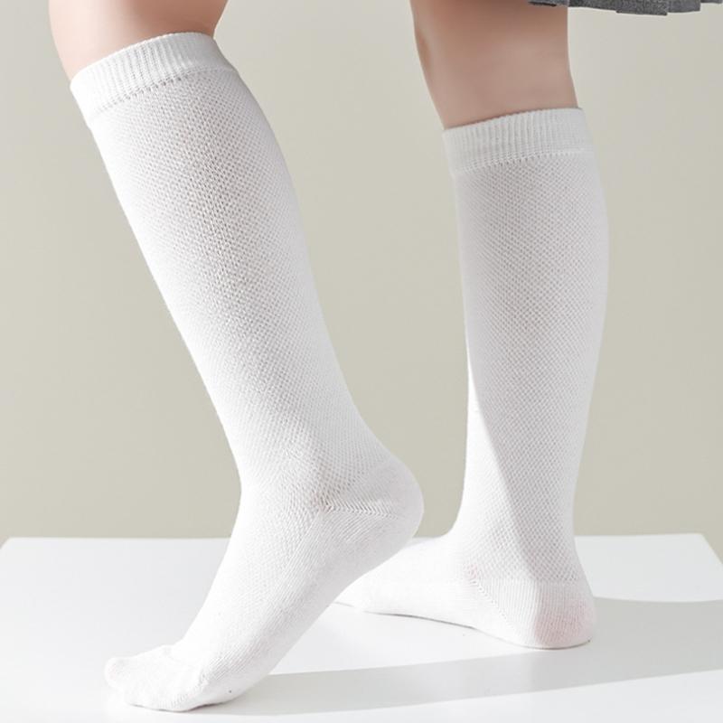 Длинные сетчатые носки и носки на плоской подошве для маленьких девочек и мальчиков от 3 до 12 лет, однотонные хлопковые мягкие носки с героями мультфильмов для малышей, летние домашние носки для мальчиков и девочек