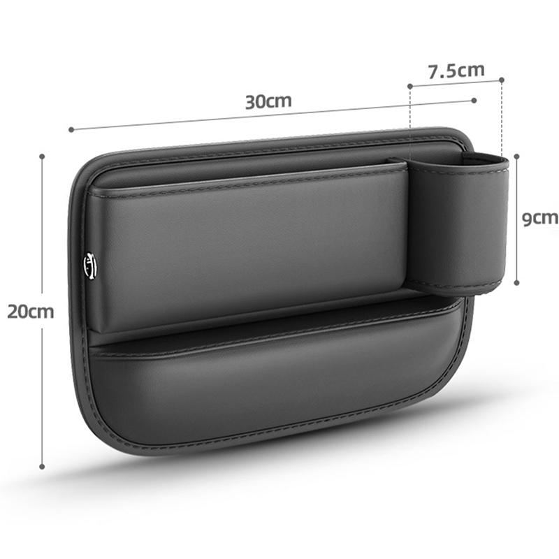 Car Seats Gap Storage Bag Car Seat Side Crevice Storage Box Gap Filler With Bottle Holder PU Leather