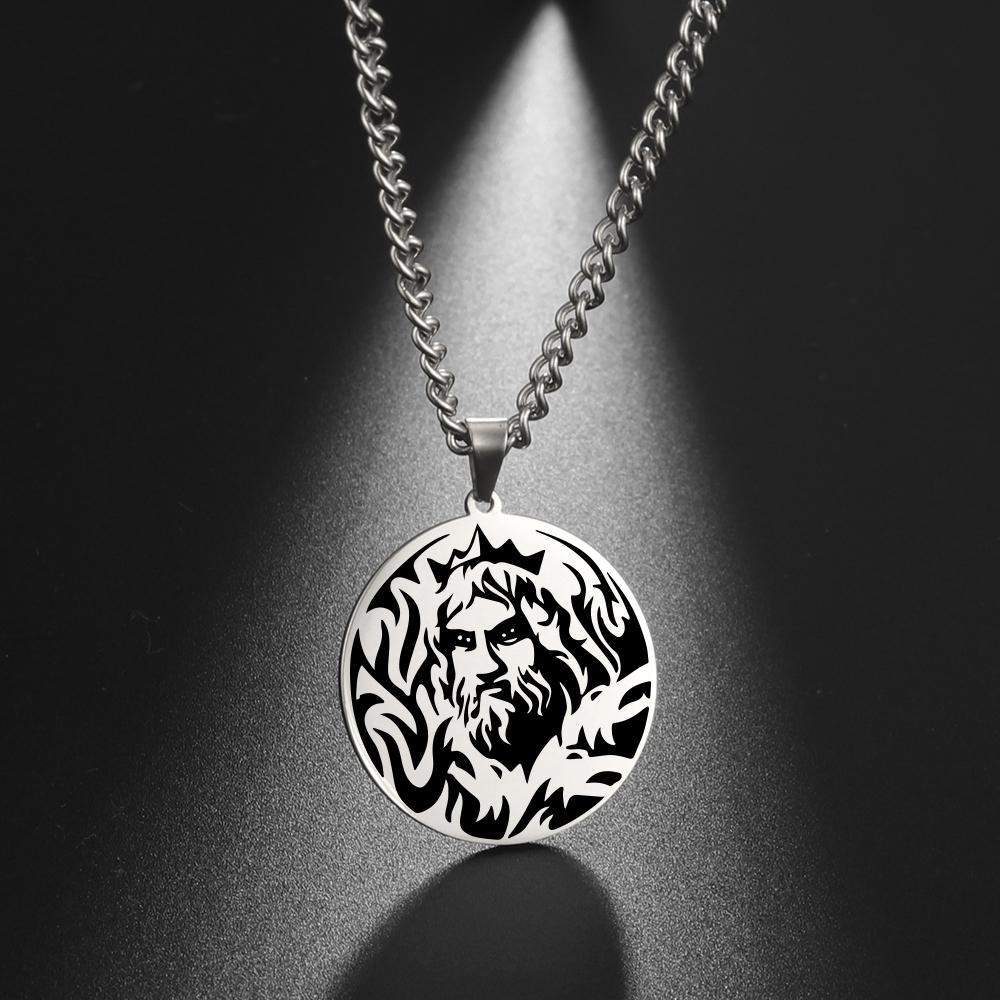 Lemegeton Greek mythical amulet pendant necklace stainless steel retro necklace jewelry necklace couple romantic gift