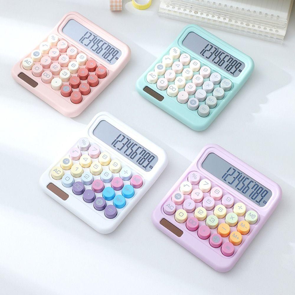 High Sensitivity Button 12 Digit Calculator Large LCD Display Candy Colored Calculator School Use