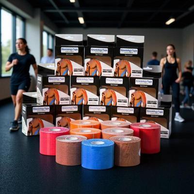 Кинезиологическая эластичная спортивная мышечная лента - Кинезио тейп в коробке