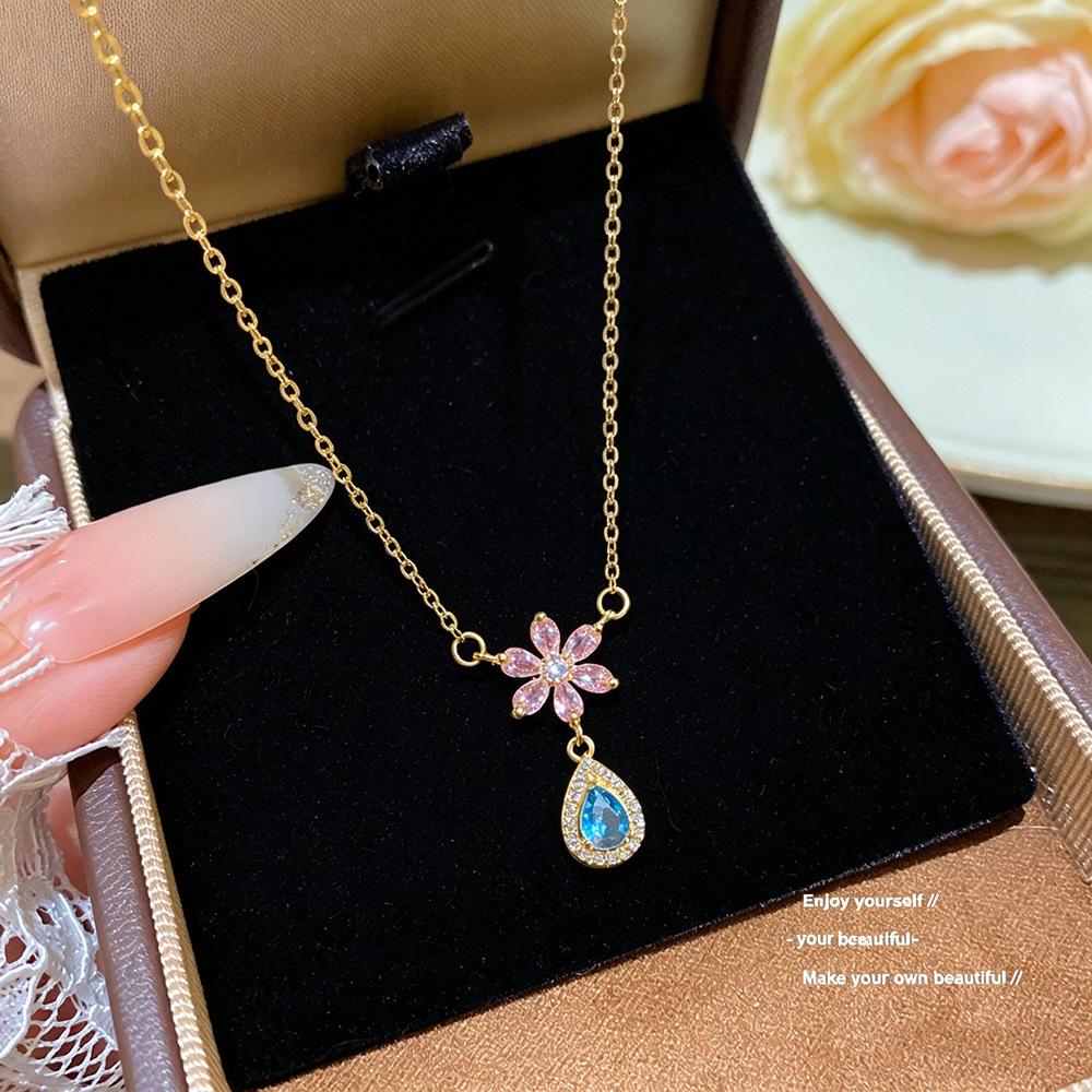Elegant Micro-Inlaid Diamond Cross Necklace: Fresh Design for Women