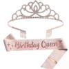 Letter Happy Birthday Birthday Strap Rose Gold Strap Party Party Hair Crown Set