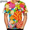 Fashion Candy Pattern Casual 3D Print Round Neck Short Sleeve Men's T-shirts