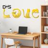 4 шт. наклейки с надписями «Любовь кота», самоклеящиеся наклейки на стену с изображением кота, акриловые наклейки на зеркало, настенные художественные наклейки для гостиной, спальни, детской комнаты