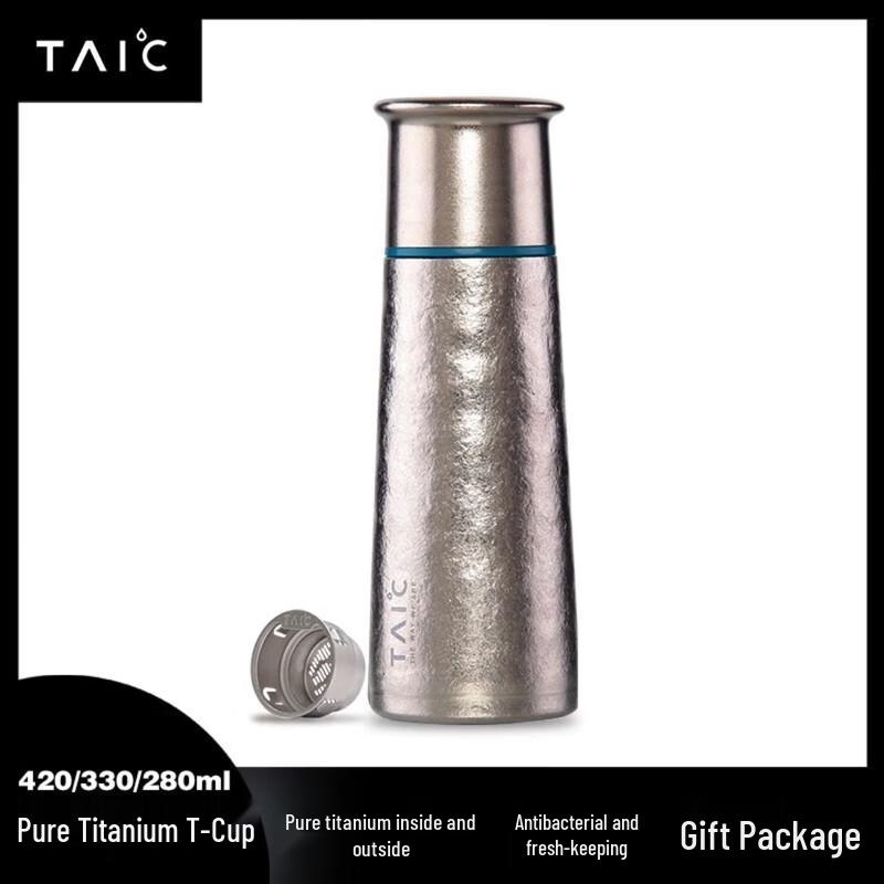 TAIC Изолированная бутылка для воды из чистого титана с фильтром для чая