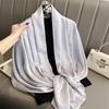90*180cm Fashion Luxury Solid Color Silk Scarf Women Soft Smooth Scarves Head Wrap Hijab Outdoors Muffler Long Shawl Beach Towel