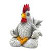 Chicken Sculpture Funny Meditating Rooster Statue Handcraft Desktop Decors For Meditations Corner Housewarmings Present
