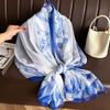 Women's Fashion Scarf Polyester Mature Style with Plant Pattern - Large Beach Shawl Wrap, Decorative Sun-Proof and Windproof
