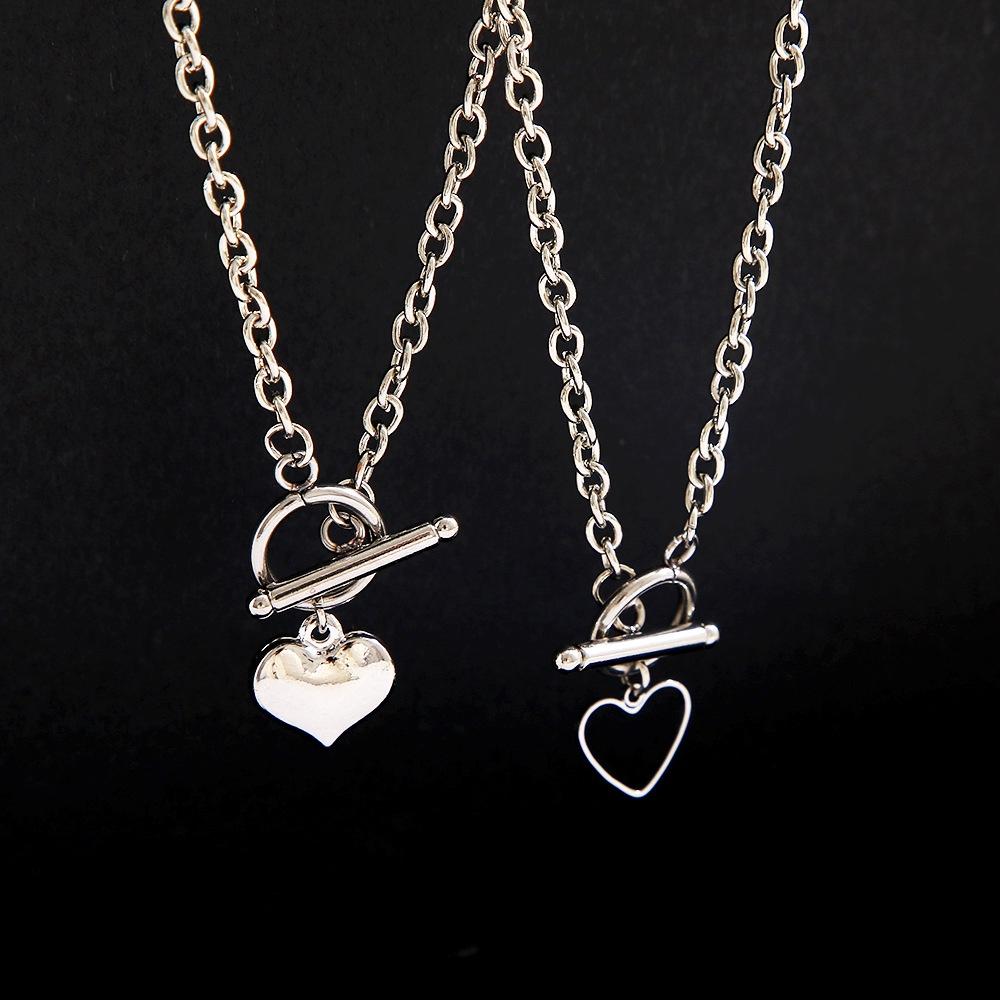 iF ME Корейское ожерелье с подвеской в ​​виде сердца для женщин, модные серебряные ожерелья, ювелирные аксессуары, подарок