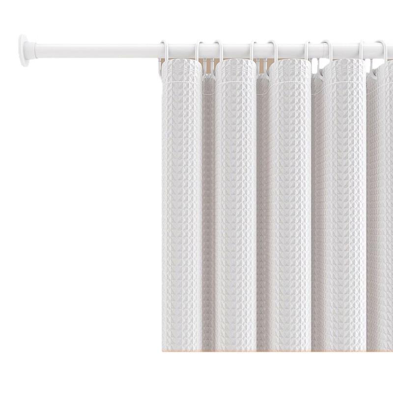 Yipan Magnetic Pure White Polyester Shower Curtain